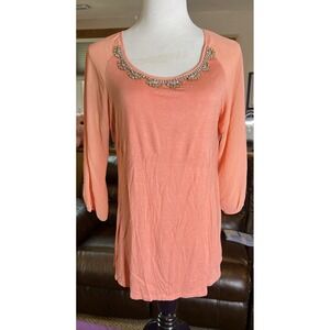 Buckle BKE Boutique Top Womens Size Med W/rhinestones…see Pics